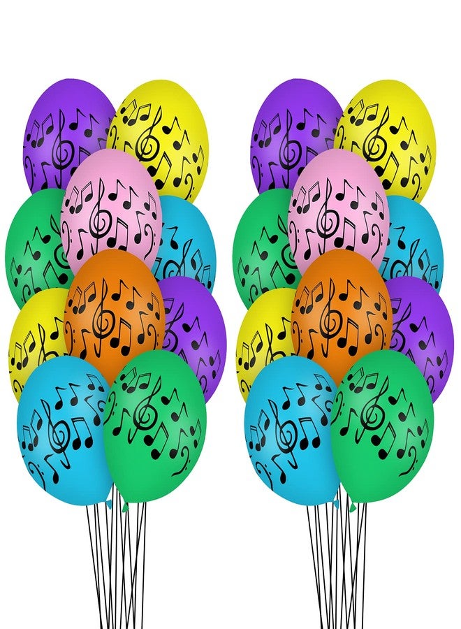 Lecpeting 30 Pcs Music Notes Balloons Colorful Music Birthday Party Decoration Balloons 12 Inches Latex Balloon for Musical Theme Birthday Party Decor Supplies - Image 4
